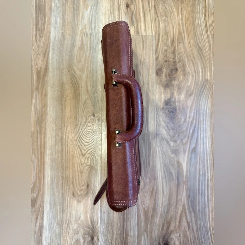 King of the Forest Leather Briefcase Messenger Work Bag Brown